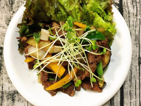 肉野菜炒め(ポン酢大根おろし)